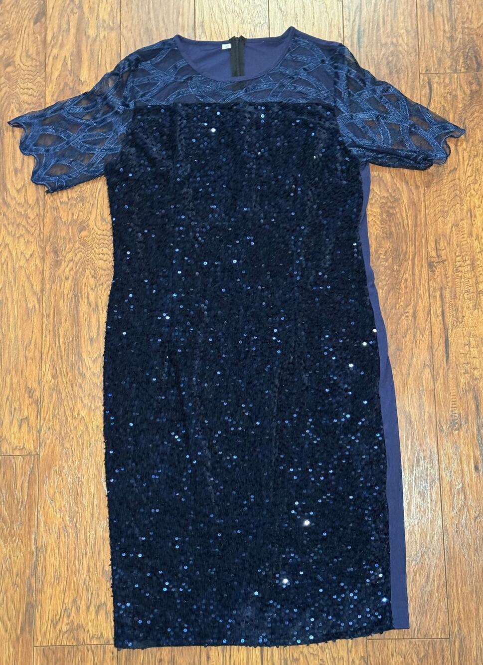 Unbranded Navy Sequin Dress - 3X